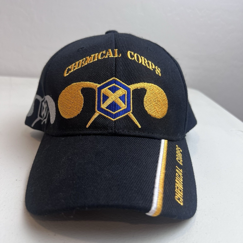 Chemical Corps Black Hat Cap Embroidered StrapBack KYS Designs OSFM‎